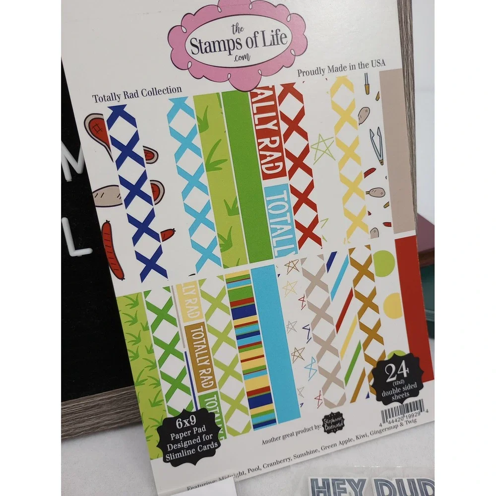 The Stamps of Life Totally Rad Paper Pad & Stickers Bundle BBQ Dad